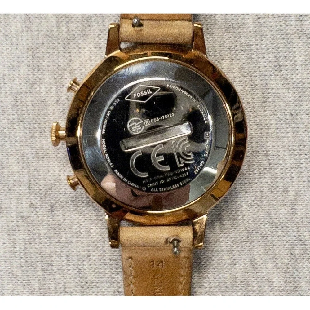 Fossil Q Jacqueline 36mm Rose Gold Case Hybrid Smart Watch New Coin Battery